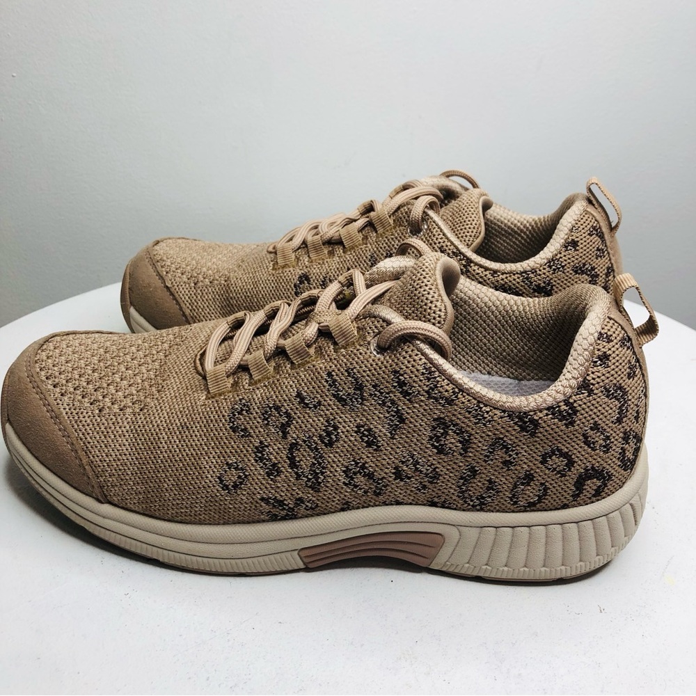 Orthofeet Coral Walking Shoe stretchable knit leopard print SZ 7.5 R1 - Picture 6 of 12